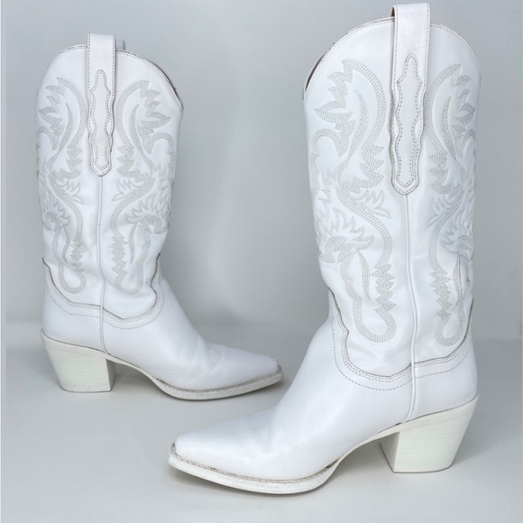 Free People by Jeffrey Campbell Dagget Cowboy Western Boots in White Size 8 - Picture 5 of 13